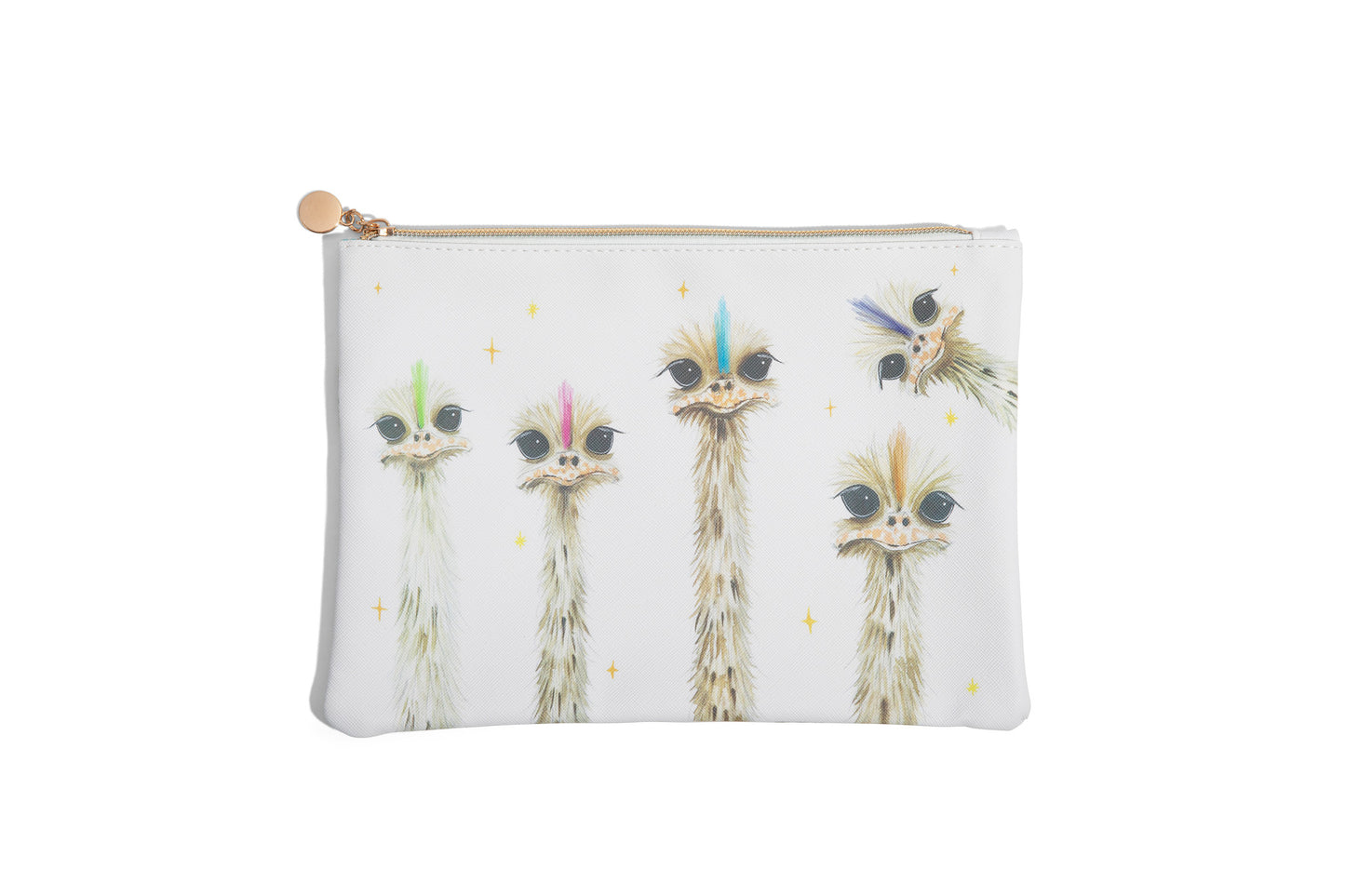 "Mohawk Ostriches" Zipper Pouch