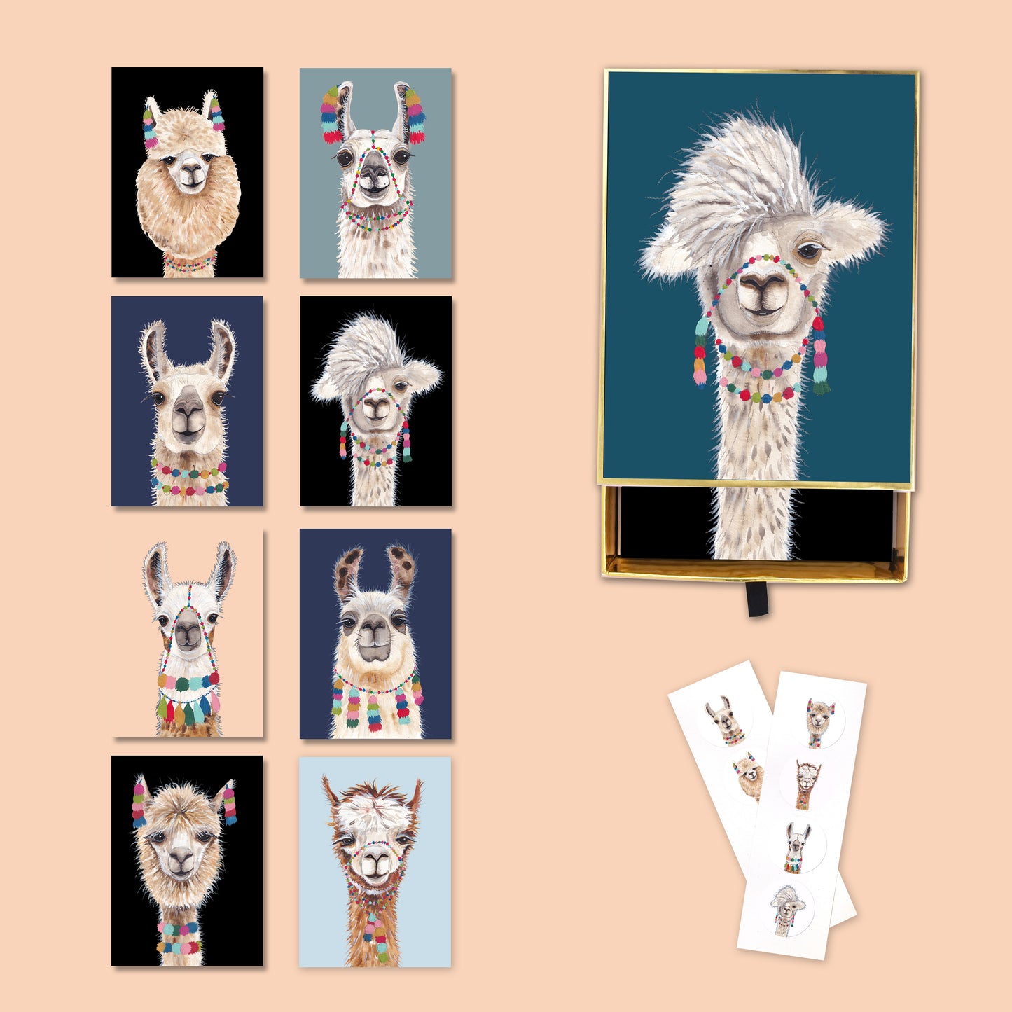 "Party Llama" Notecard Set
