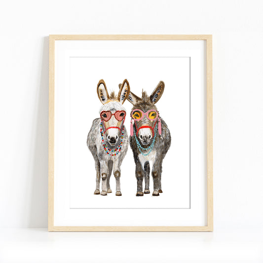 "Better Together" Donkeys Art Print