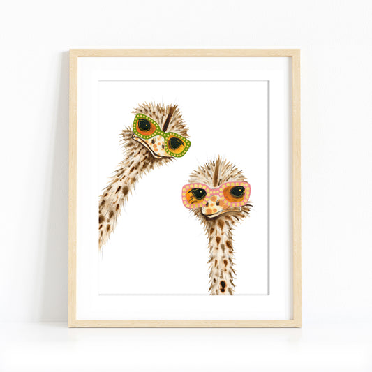 "Better Together" Ostrich Art Print