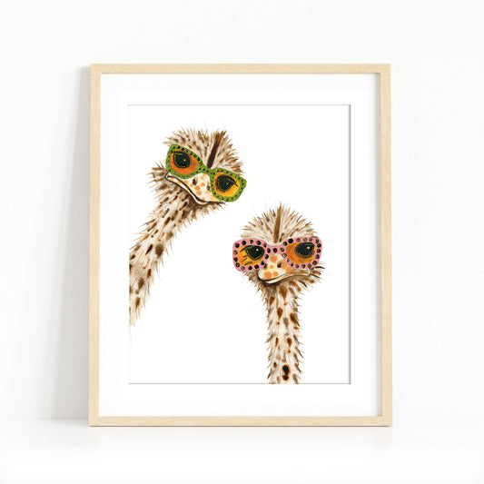 "Better Together" Ostrich Art Print